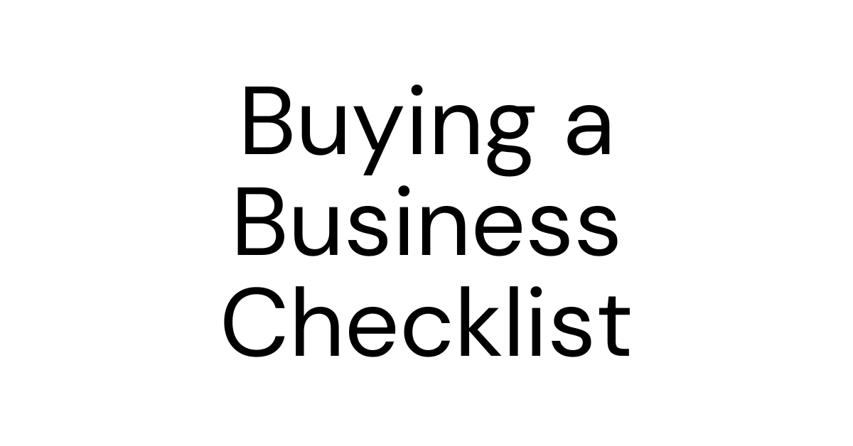 Buying a Business in Australia Checklist